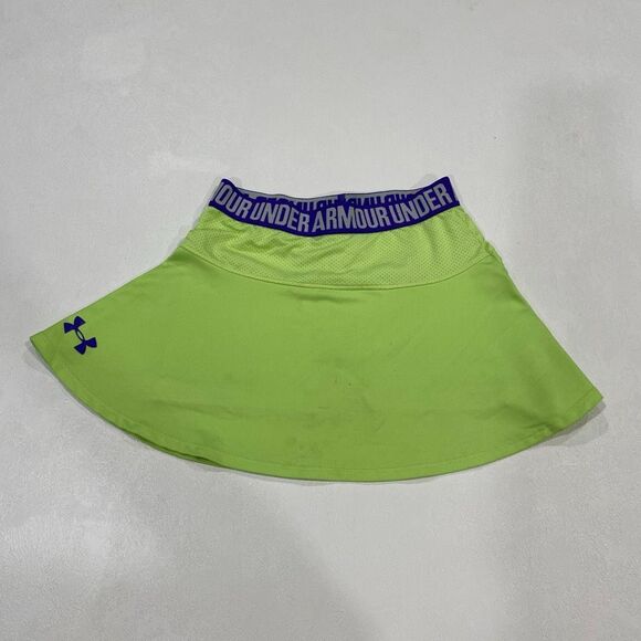 Under Armour Neon Green Skort Girls Size 5 Athletic Tennis Running - Picture 1 of 8